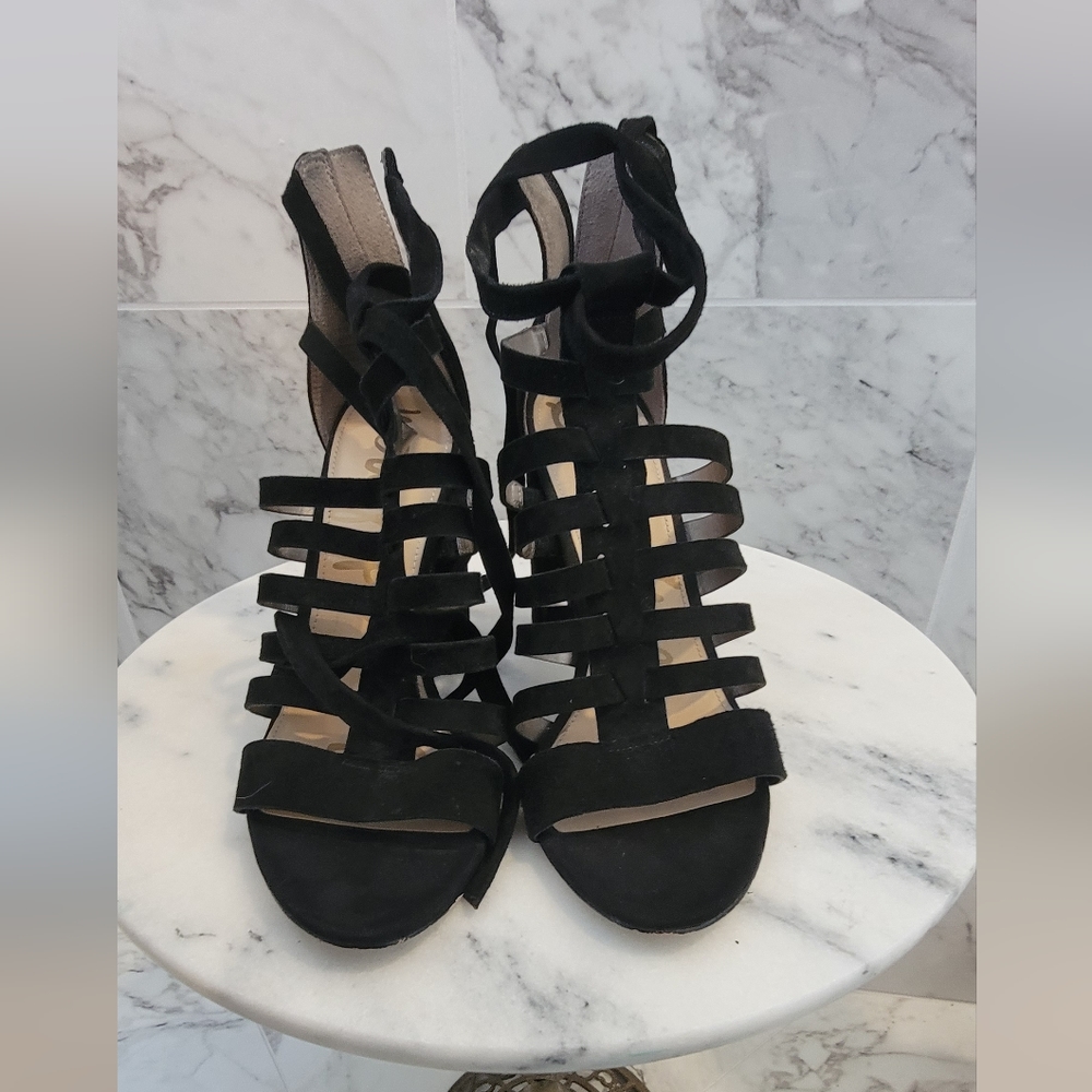 Sam Edelman block heel lace up pumps